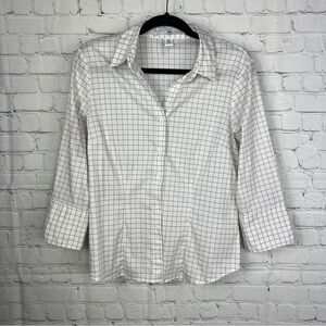 H&M Check Print Button Down Top